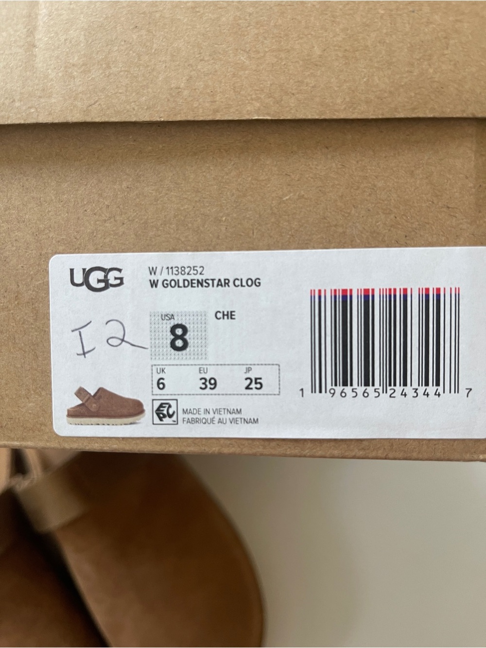 UGG Women Slip-On Suede Goldstar Clog in Brown - Picture 6 of 6